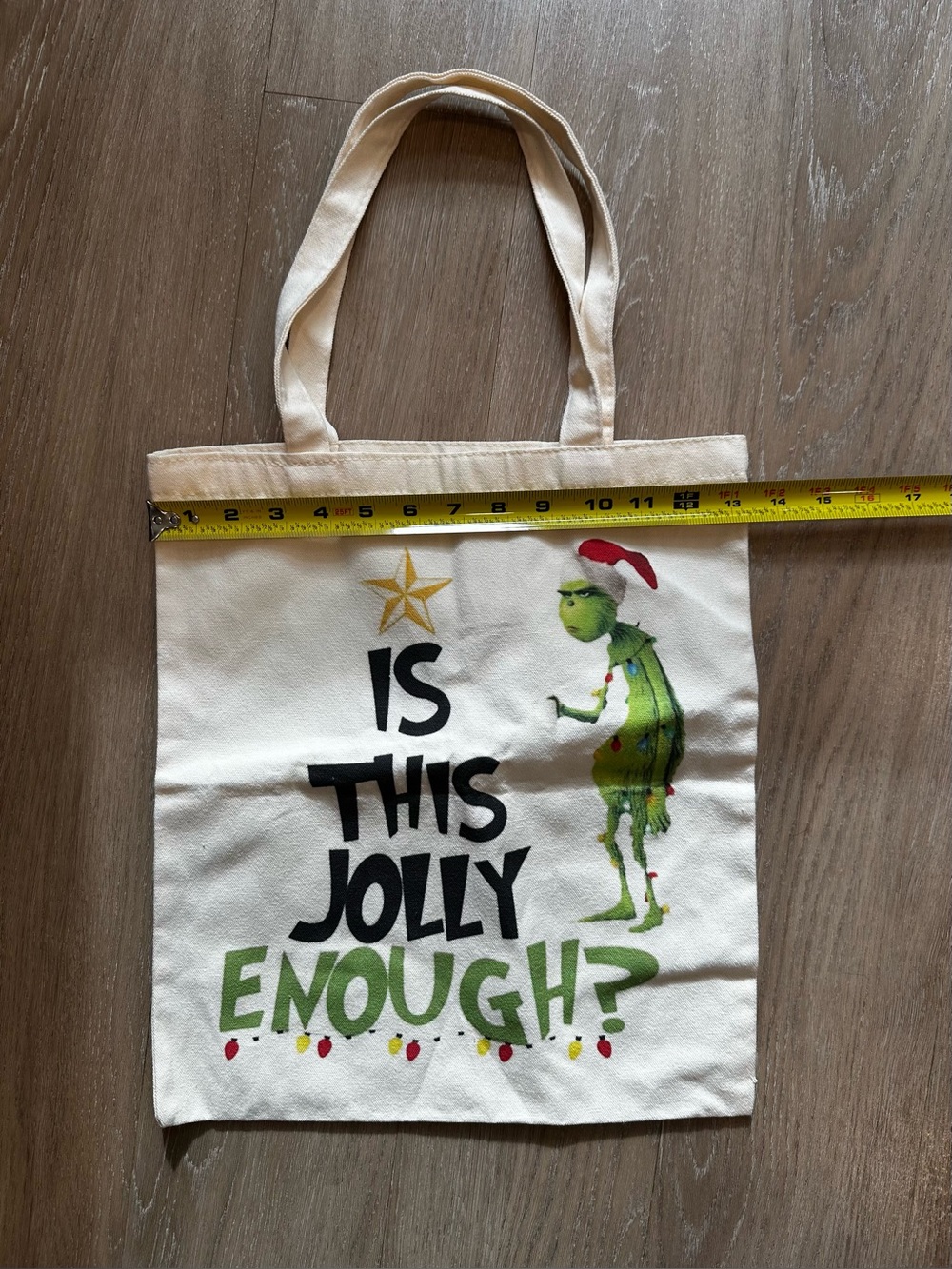 Grinch “Is This Jolly Enough?” Christmas Tote Bag NWOT